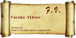 Fecske Viktor névjegykártya