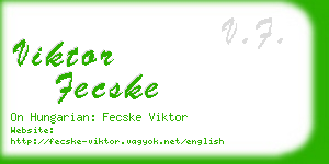 viktor fecske business card